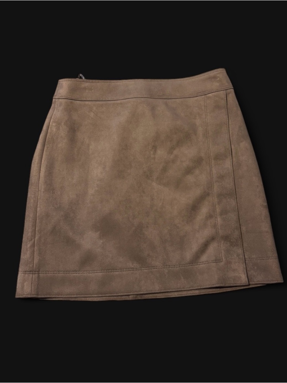 White House Black Market Taupe Suede Mini Skirt